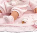 Llorens. Płacząca lalka Joelle z różowym kocykiem, 38 cm - tantis.pl