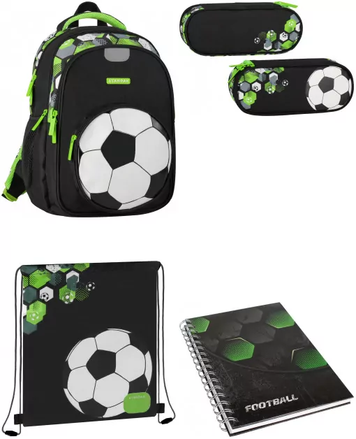 Pakiet Football: plecak / piórnik saszetka / worek na buty / GRATIS kołonotes A5 - tantis.pl