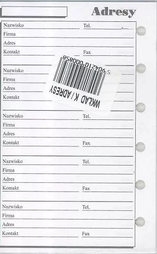 Wkład do organizera K Adresy ANTRA - tantis.pl