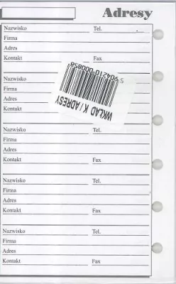 Wkład do organizera K Adresy ANTRA