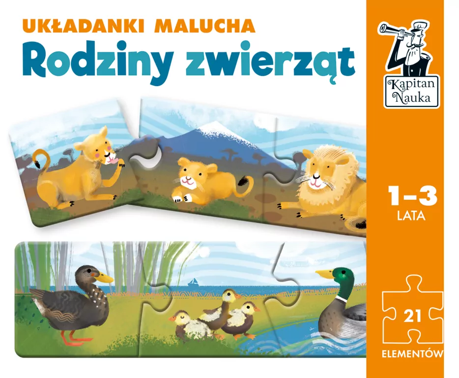 Rodziny zwierząt. Układanki malucha. Kapitan Nauka - tantis.pl