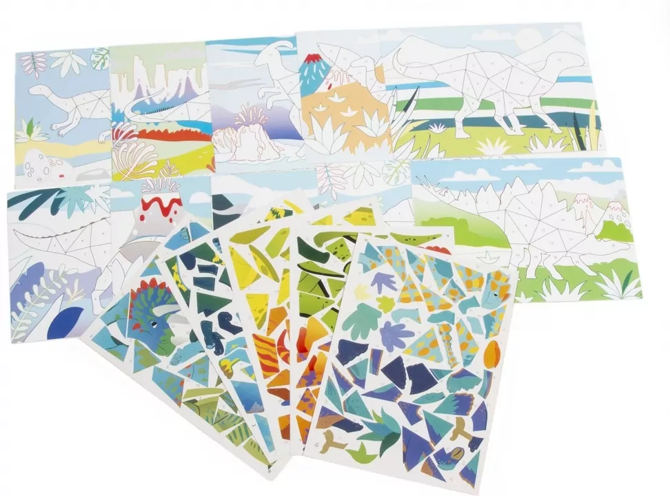 Kreatywna wyklejanka po numerach. Dinozaury - tantis.pl