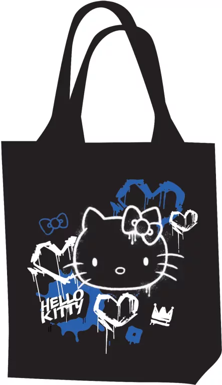 Torba na ramię Hello Kitty Woven black neon - tantis.pl