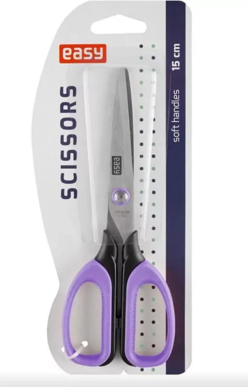 Nożyczki szkolne 15 cm. Fioletowe - tantis.pl