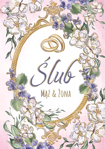 Karnet KW Ślub - Fiołki - tantis.pl