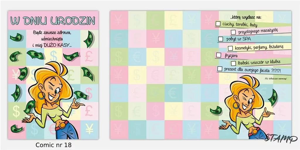 Karnet Comic B6 + koperta wzór nr 18 Urodziny - tantis.pl