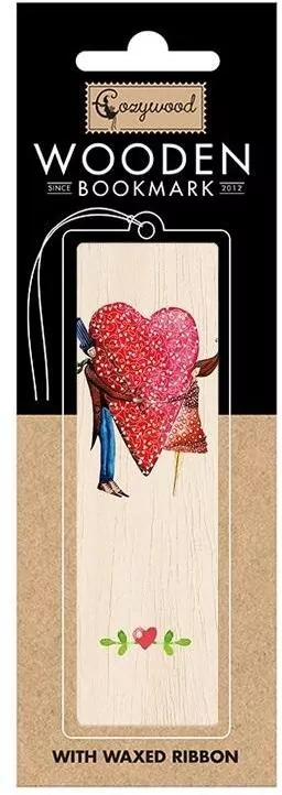 Zakładka drewniana. Para serce - tantis.pl