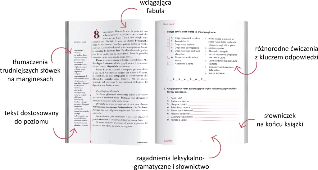 Włoski. Kryminał z ćwiczeniami. Dov'e Laura? - tantis.pl