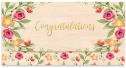 Koperta upominkowa drewniana Gratulacje