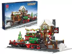 Klocki pociąg świąteczny led 55,5x9x37cm 1362el