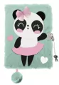 Pamiętnik z kłódką 3D włochacz PANDA BALLERINA A5, 96 kartek - tantis.pl