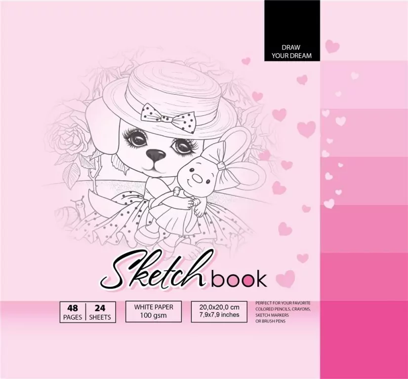 Sketchbook. Szkicownik 48 kartek. 200 x 200 mm - tantis.pl
