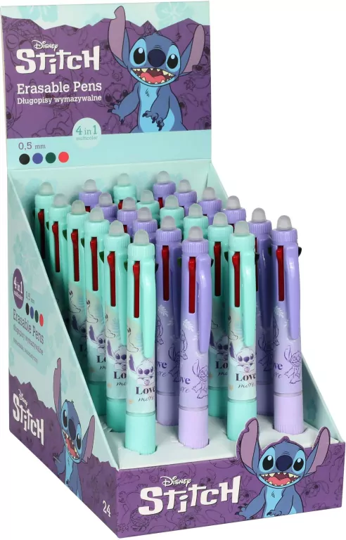 Display Długopis wymazywalny 4-kolorowy Stitch pastel 24 sztuki - tantis.pl