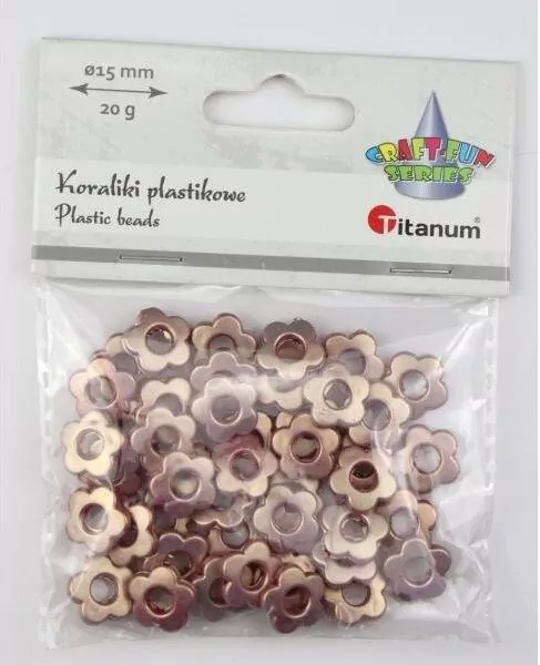 Koraliki plastikowe kwiatki 15mm 20g - tantis.pl