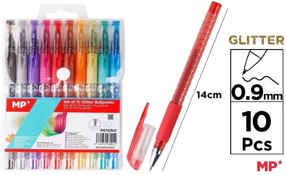 Długopis brokatowy 0.9mm 10 kolorów - tantis.pl