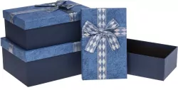 Pudełko prezentowe z kokardą niebiesk ROZETTE