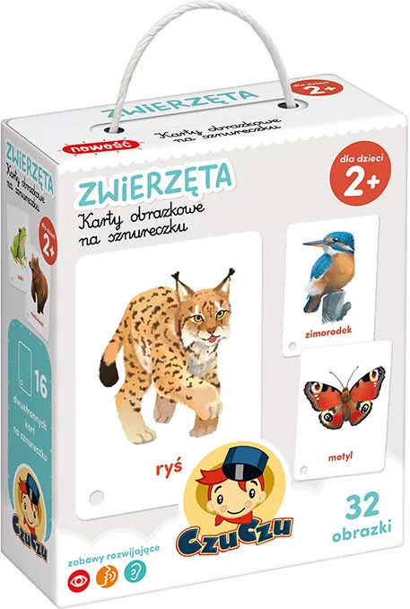 CzuCzu. Karty obrazkowe na sznurku Zwierzęta 2+ - tantis.pl