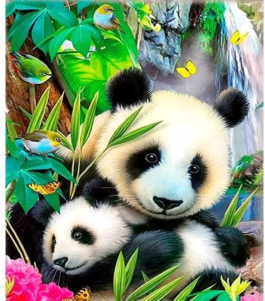 Mozaika diamentowa 5D - Panda 40x30cm - tantis.pl
