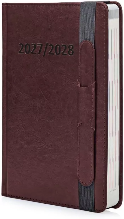 Kalendarz 2027/28 A5 Dwu-letni Bordowy - tantis.pl