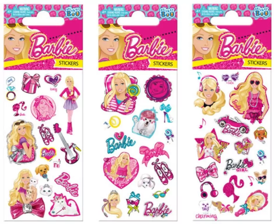 Barbie mix. Naklejki Sticker Boo - tantis.pl