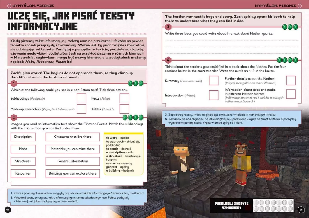 Język angielski. Minecraft. Megazadania 11+ - tantis.pl
