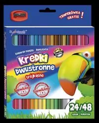 Kredki trójkątne dwustronne 24/48 kolory - tantis.pl