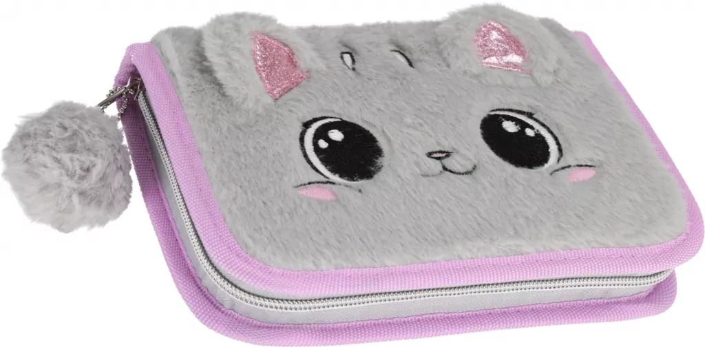 Piórnik 1zamek 2klapki bez wyposażenia Kitty plusz - tantis.pl