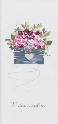 Karnet. Urodziny. Kwiaty w skrzynce