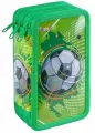 Piórnik z wyposaż. 3-komorowy Soccer zielony - tantis.pl
