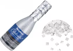 Tuba z konfetti Szampan srebrny 20.5cm