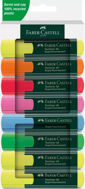 Zakreślacz Faber-Castell 1548 neonowy 8 kolorów - tantis.pl
