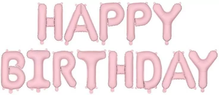 Balon foliowy Happy Birthday 340x35cm róż - tantis.pl