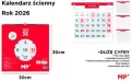 Kalendarz 2026 ścienny 30x30cm czerwony - tantis.pl