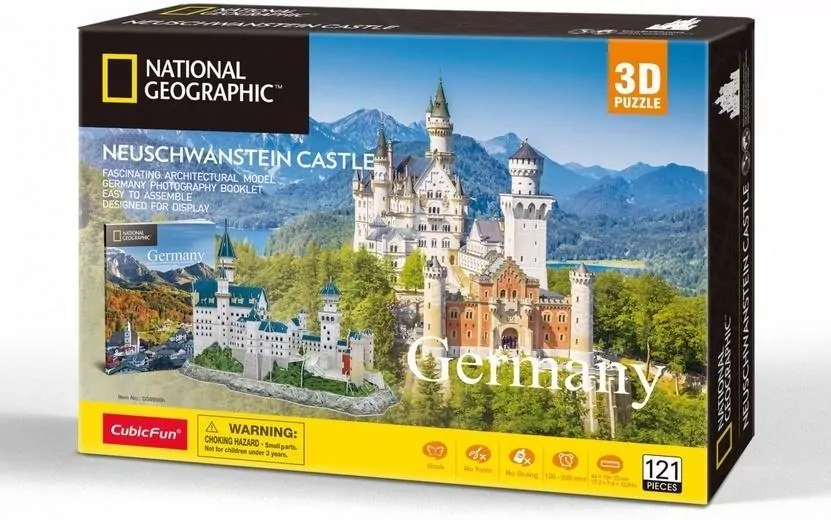 Puzzle 3D. Zamek Neuschwanstein. National Geographic - tantis.pl