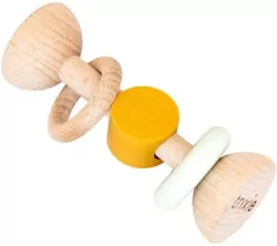 Grzechotka drewniana silikonowa Lew