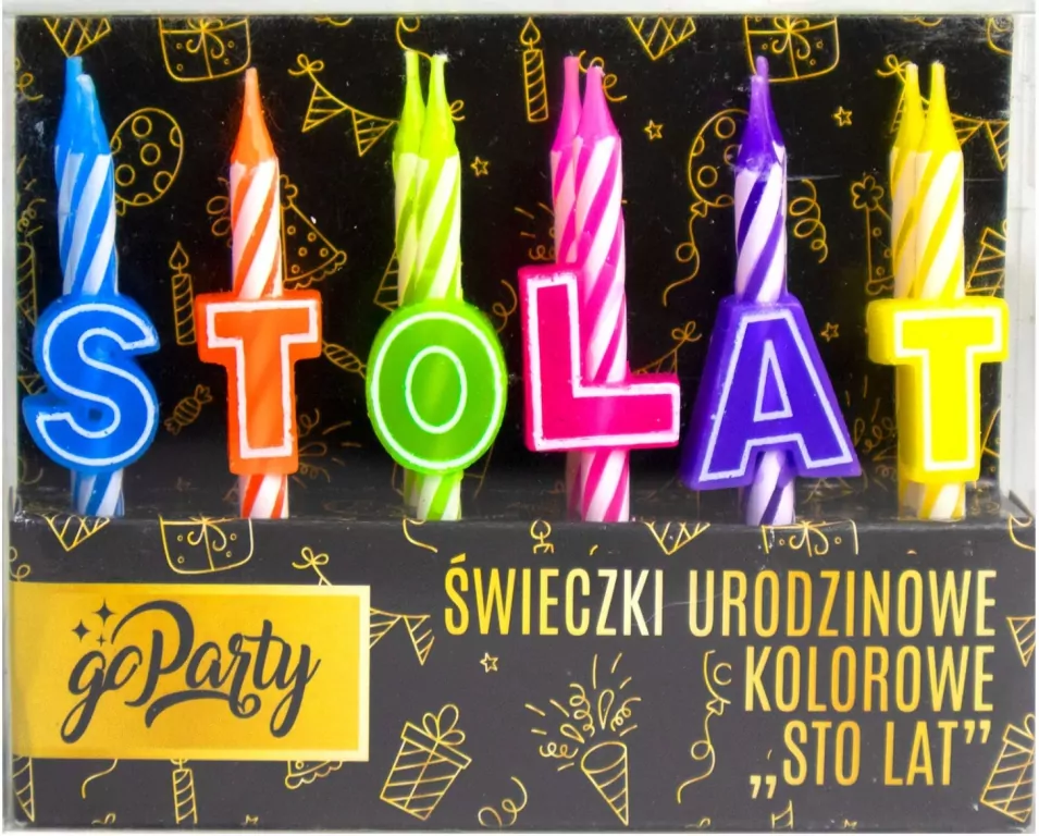 Świeczki urodzinowe "Sto lat" - tantis.pl