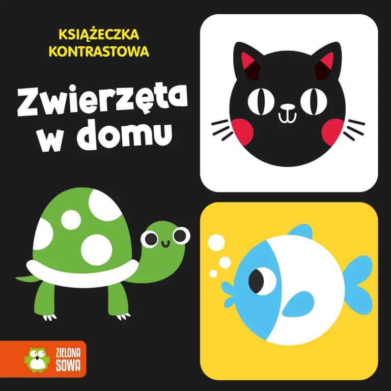Książeczka kontrastowa. Zwierzęta w domu - tantis.pl
