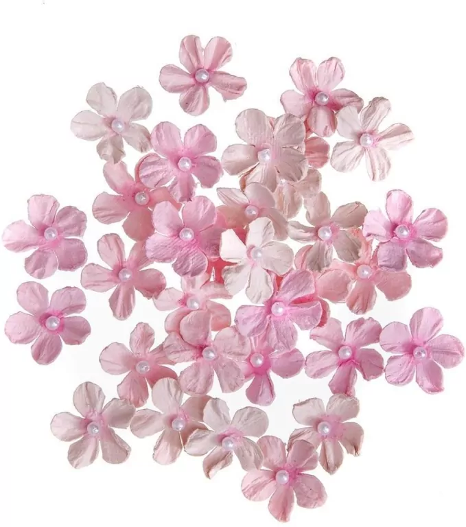 Kwiaty papierowe z perełką 2cm - tantis.pl