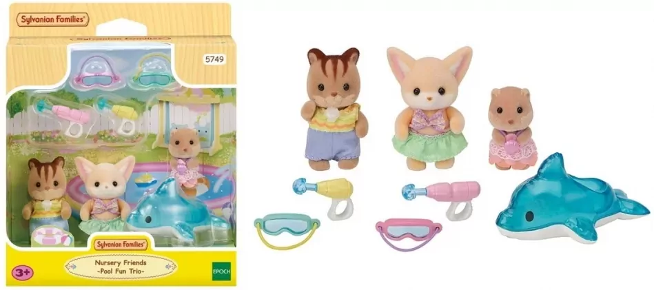 Sylvanian Families Przedszkole Zabawa w basenie Baby Trio 5749 p6 - tantis.pl