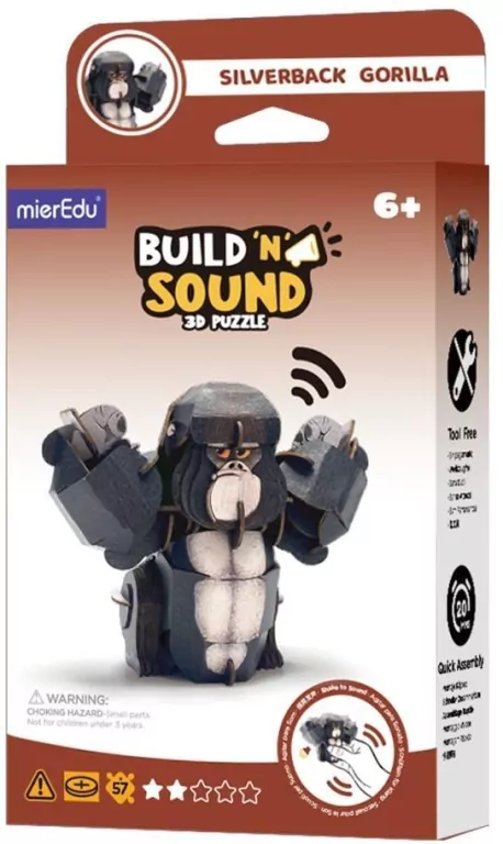 Puzzle 3D. Buduj i słuchaj - Goryl - tantis.pl