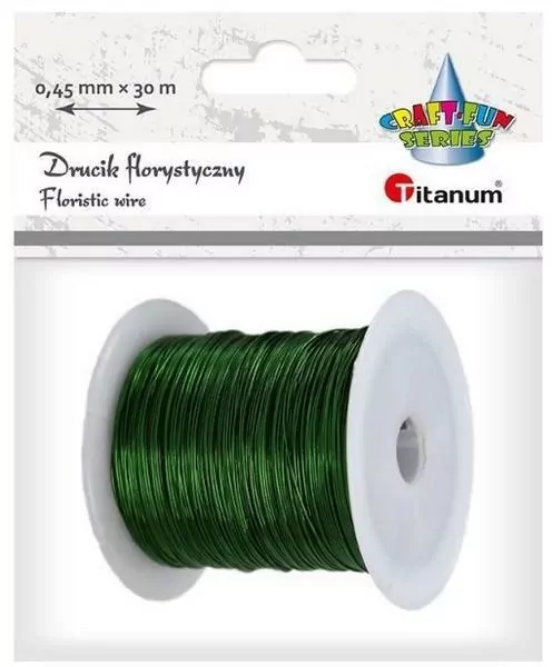 Drucik florystyczny 0,45mm x 30m. Zielony - tantis.pl