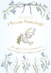 Karnet A5 Chrzest - Gołąbek w kwiatach dla chłopie