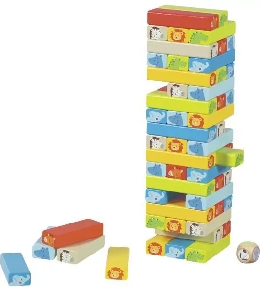 Wieża do układania typu Jenga z motywami zwierząt - tantis.pl