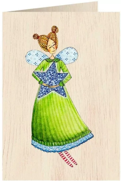 Karnet drewniany C6 + koperta Wróżka - tantis.pl