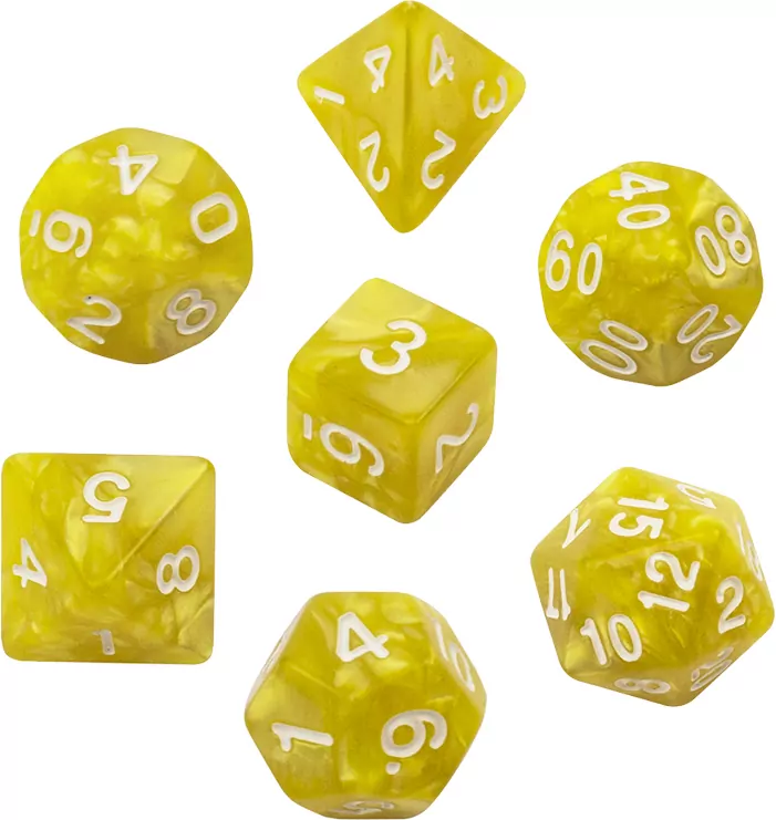 Komplet kości REBEL RPG - Perłowe - Jasnożółte - tantis.pl