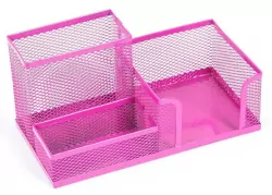 Przybornik na biurko różowy