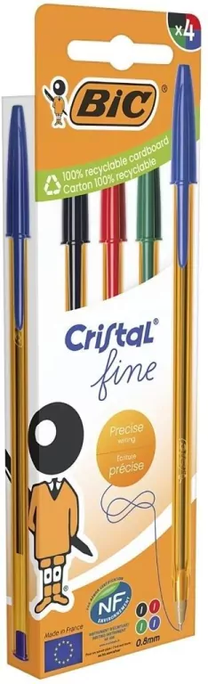 Długopis Cristal Original Fine mix 4szt BIC - tantis.pl