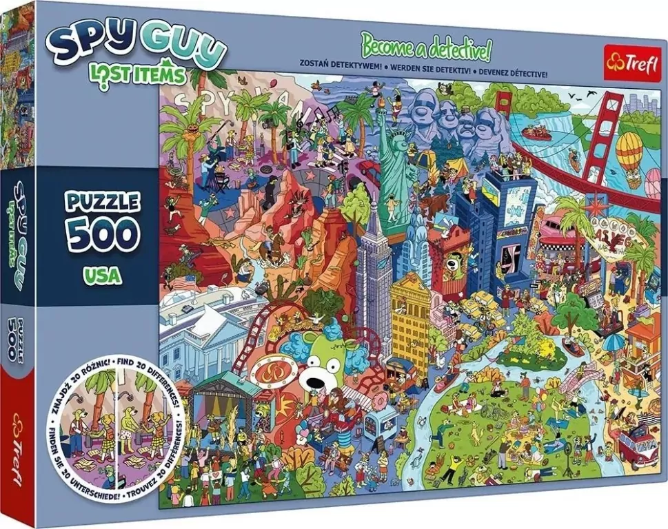 Puzzle 500. Spy Guy USA. Rodzina Treflików. 37480 - tantis.pl