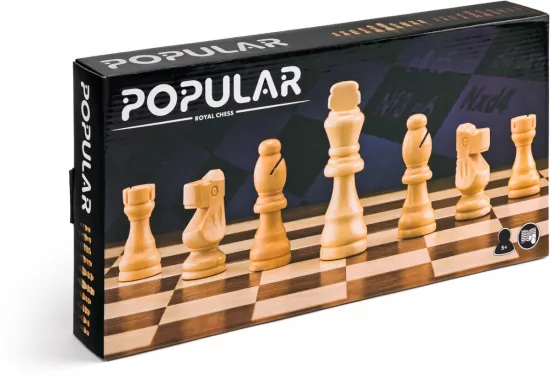Szachy drewniane składane Royal Chess 92210 Popular