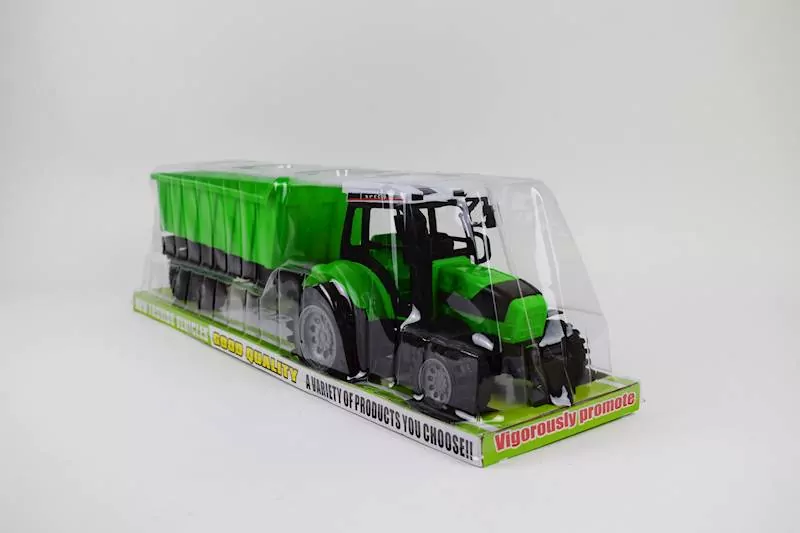 Traktor z przyczepą zielony. Zabawka. Maksik. - tantis.pl